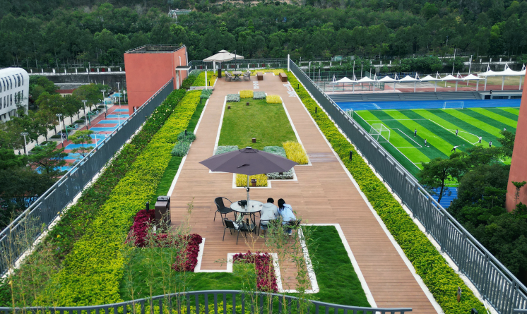 深圳華中師范大學龍崗附屬中學屋頂花園景觀設計 | 文科園林